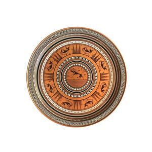 Vintage Large MCM Grecian Etruscan Metal Round Tray, Tuscany Tray, Greek Tray